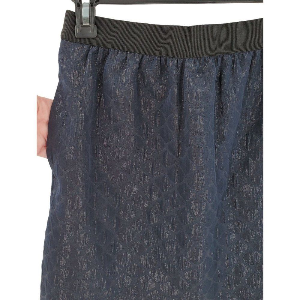 Ann Taylor Loft Skirt Mini Blue Geometric Metallic Women's Size 0 - Picture 3 of 9